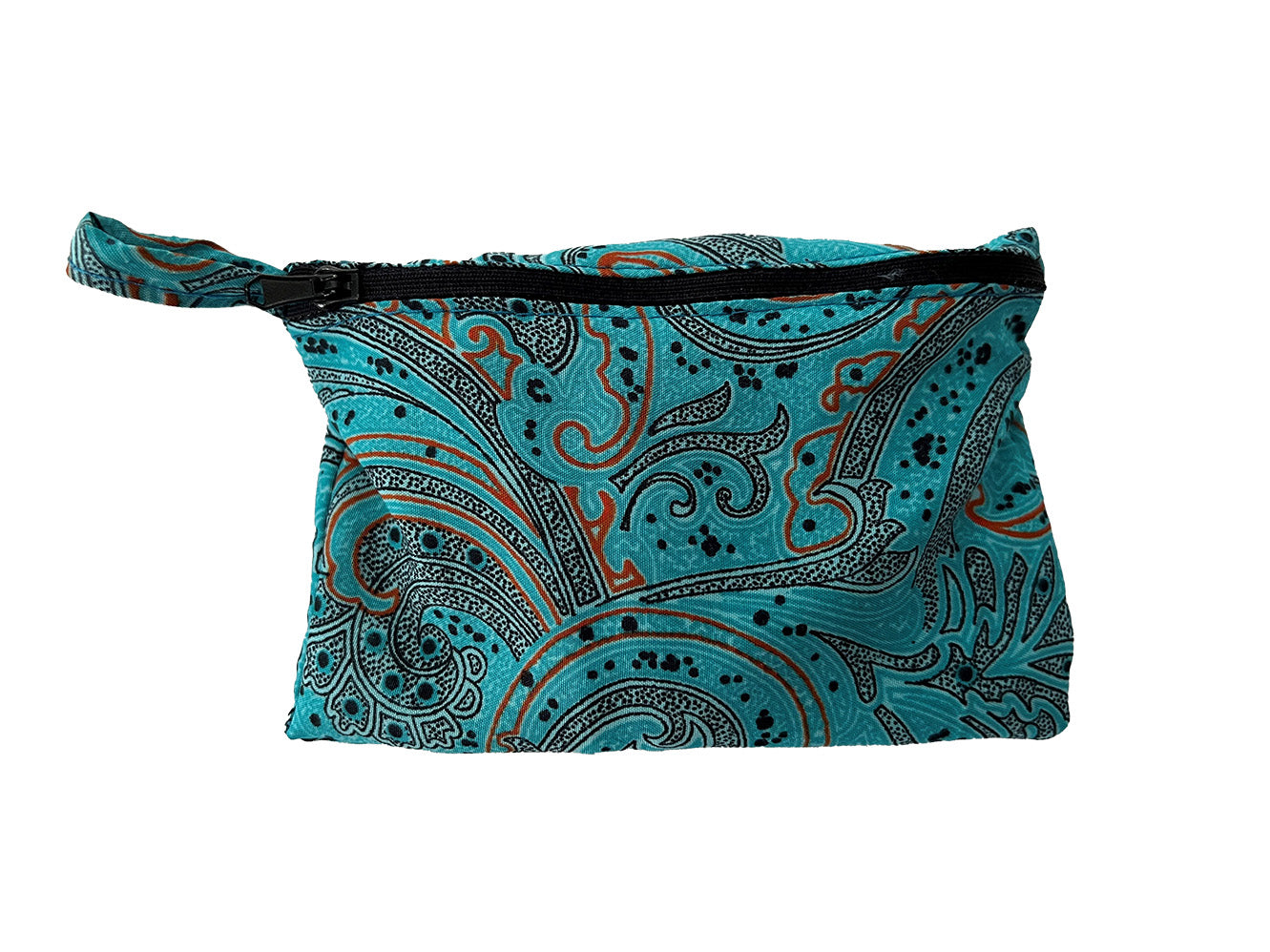 Yoga Mat Bag - Repurposed Sari Fabric - Black with Orange Sunburst